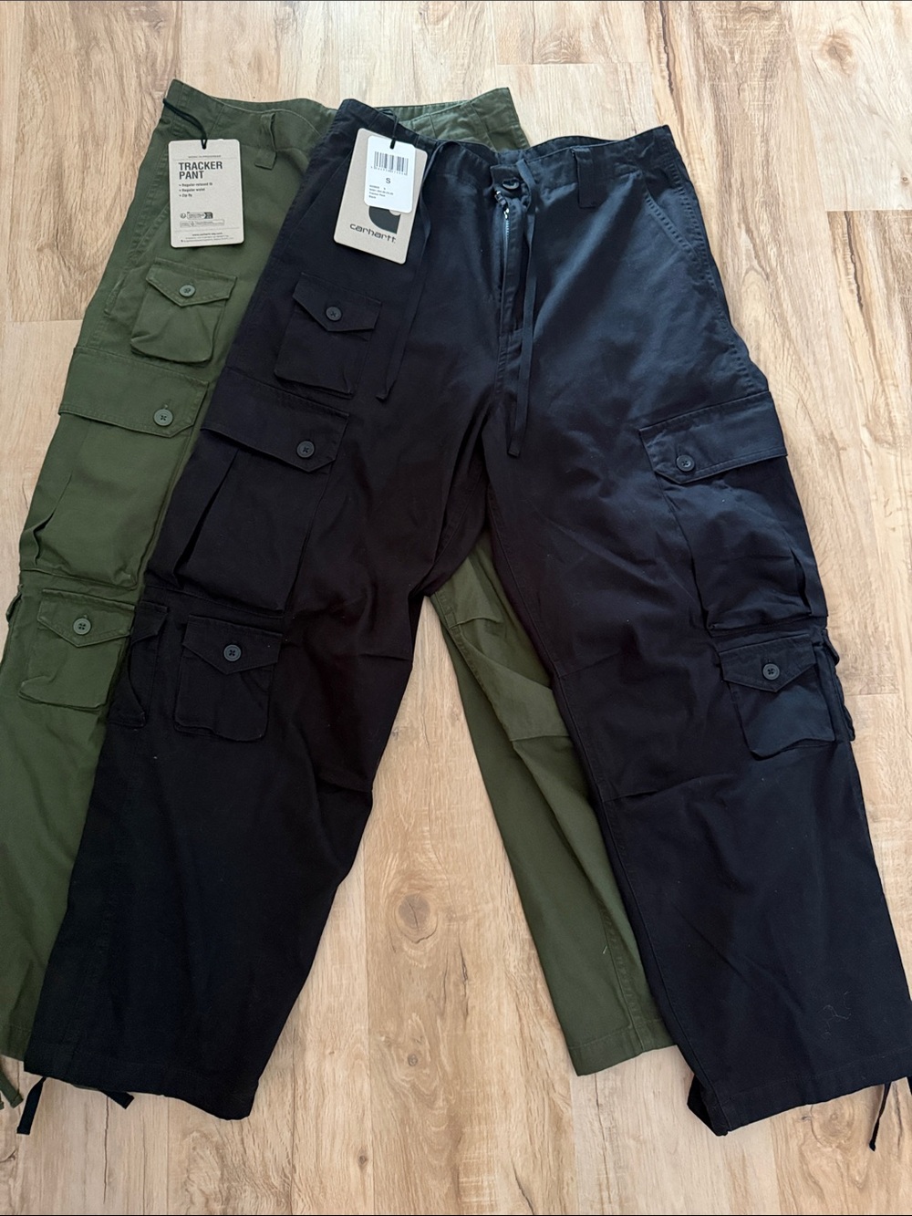 Carhartt Men's Black & Olive Green Tracker Pants - 2 Pairs NWT, Size S